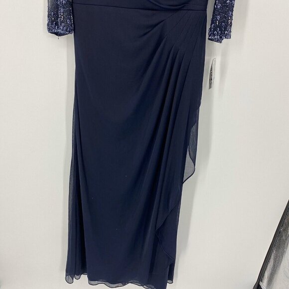 NWOT Alex Evenings Women's Long A-Line Sweetheart Neck Rhinestone Beaded Size 12 - Picture 7 of 10